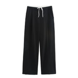BSK&TRAF Women's Clothing 2025 Summer New Casual Simple Double-Layer Waist Wide Leg Pants 1608225
