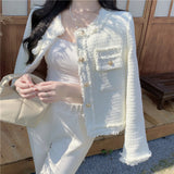 In 2025, The New Spring And Autumn White Small Scented Coat Female Famous Lady Is Particularly Designed To Feel Short Top