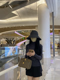Casual Two Sets Of Long-Sleeved Coat + High-Neck Sleeveless Vest Thin Slim Tops South Korea Dongdae Tide
