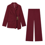 BSK&TRAF Women's Summer 2026 New Buckle-Dressed Suitge 9363590 Straight Trousers 9350590