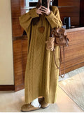 French Languid Round-Neck Knitted Dress Women's Autumn And Winter Loose Design Sense Thin Temperament Long Sweater Skirt
