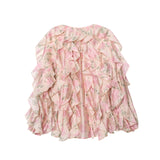 Summer New Lotus Edge Layer Printing Loose Long-Sleeved Shirt 1289591001