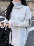 Korean High-Collar Knitted Vest Vest Women 2026 Autumn And Winter New Lazy Wind Loose Thick Horse Lame Dress