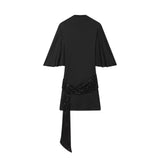 Spring New Short-Sleeved Back Beads Spliced Short Dress 4772378