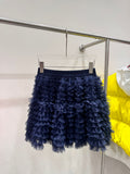 Large-Size Women's Clothing Sweet Mesh Cake Skirt Women's Year Fat Slim Thin Tight Waist Half-Dressed Fat Sister