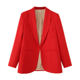 BSK&TRAF Women's Clothing 2025 Autumn New Commuter Style Fashion Green Fruit Collar Suit Jacket