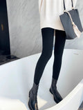 Threaded Knitted Bottom Pants Women Wear 2025 Autumn And Winter 2025 New High-Rise Thin Hips Plus Nine Points Thicker Warm Pants