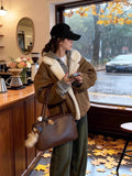 Lamb Wool Coat Woman 2025 New Winter Loose Plus Plus Thick Warm Fur Cotton Clothes