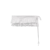 Pure Lusty Wind Sweet Embroidery Lace Splicing Skirt Female High Waist Thin Piece Style With White Folding Over The Ass Curtain