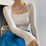 Purple Sexy Shoulder-To-Bottom Shirt Long Sleeve Low Collar Collar Collar Temperament Blouse Female Tightness Apparent Body Comfortable