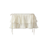 French Sweet Ballet Style Tight Waist Bow Tie With Lotle Lace Skirt Girl Folding Ass