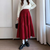 Vintage Cake Half-Dress Women 2026 Spring And Autumn New High-Waist Thin Splicing A Word Long Skirt Small