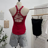 Real Shooting Hottie Hanging Neck Out Shoulder Vest Sexy Body Hollow Strap Bare Back Short Thoracic Top 6606