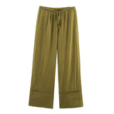New Summer Solid Shirt 4786090 Wide-Legged Trousers 4786091