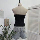 Real Shooting Babes Cowboy Tsets Single-Breasted Single-Breasted Slime Strap Wrap Vest 2838