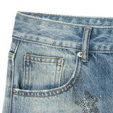 BSK&TRAF Women's Summer 2026 Summer New Low-Rise Wide-Legged Star-Brilled Jeans 4730012