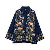 Spring New Long-Sleeved Printed Shirt 1281842 Rolling Edge Design Trousers 1281843