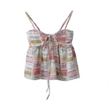 Summer New Niche Design Sense Retro-Skinny English Letter Graffiti Print Small Sling Vest
