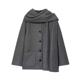 Autumn New Scarf Design Jacket British Wind Navy Coat 1302220