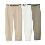 BSK&TRAF Women's Clothing 2025 Summer New Simple Three-Color Woven Belt Casual Pants 2194330