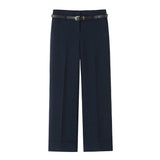 BSK&TRAF Women's Clothing 2025 Summer New Rolling Trousers With Belt Simple Casual Trousers 1478034