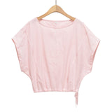BSK&TRAF Women's Summer 2026 New Overlapping Decoration Can Be Adjusted Down Hissted Shirts