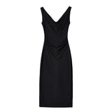French Collar Dress Retro Niche Design Feeling Folded Waist Pure Desire To Play The Bottom Vest Long Skirt