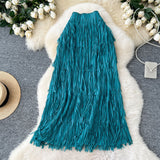 Rassel Dress Women 2025 Spring And Summer New Tight Waist-Up Thin A-Shaped Skirt In The Long High-Waist Cake Skirt