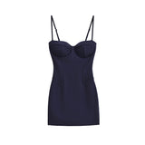 Pure Wind With Chest Cushions With Skirt Femininity Small Retro Waist Tight Bottom Hottie Short Skirt
