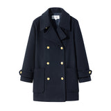 Autumn And Winter New College Style School For Feeling Hair Coat Women Jk Uniform Double Buckle Commuting Coat