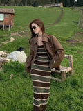 Brown Cool Leather Coat Woman 2025 Spring And Autumn New Small Spring Spring High-End Retro Locomotive Pu Jacket