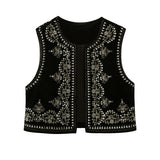 Autumn And Winter New Bead Embroidered Velvet Vest 6895268