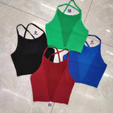 2026 Summer Short Vest Sexy Net Slamper Hollow Cross-Dressed Knitting Slings