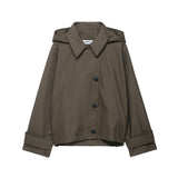 Autumn New Waterproof Collar Hooded Loose Wind Coat 0548242