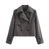 New Four-Color Double-Dbutled Dress For The Fall Of The Loose Wind Coat