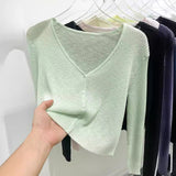 Bamboo Silk Knitted Jersey Short Coat Women's Summer Thin Bottom T-Shirt 2026 New Hoodie