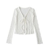 Lace With Cardigan Top Woman 2026 Summer New Hot Girl Wind Solid Hollow Shawl Wear Coat