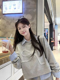 Casual Suit Female Gray Age-Relay Bowed Tsets Striped Shirt Shirt Early Autumn High Waist Half-Dress Three-Piece Set