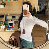 T-Shirt T-Shirt Women's Winter 2025 New Explosion With Long-Sleeved Stack Collar Tops