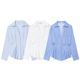 New Simple And Solid Color Folding Silk Shirt 2110534