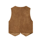 BSK&TRAF Women's Clothing 2025 Autumn New Street Style Embroidered Embroidered Velvet Vest 4344621