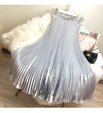 Long Skirt Reflective Bright-Colored Faucian Faere Half-Dress Woman High-Waisted Long Dance Skirt Umbrella