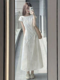 French Beautiful White Dress Women's Summer 2026 New High-End Design Sense Of Niche Temperament Waist Dress