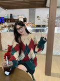 Lazy Wind High-End Sense Christmas Ringge Sweater Woman 2026 New Autumn And Winter Round Collar Cover Outside Wearing Knitted Shirt Top