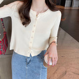 Ice Silk Knitted Cardigan Women's Thin Summer Sling Skirt Hoodie Sunscreen Knitwear Coat Air-Conditioning Shirt Top
