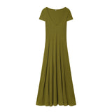 New Slim Thin Short Sleeve V-Neck Rib Dress 4174038