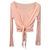 Spring And Autumn Pure Desire To Tighten The Small Sling Vest T-Shirt Round-Neck Temperament Long-Sleeved Open Shirt Set Two Sets Of Women
