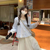 Early Autumn Sweet Lace Lace Long-Sleeved Shirt Girl Small Little Doll Shirt Design Small Blouse