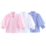 BSK&TRAF Women's Clothing 2025 Summer New Temperament Fashion Simple Silk Long-Sleeved Collar Shirt