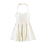 Spring New Hanging Neck Wide Swing Mini Dress 3152380